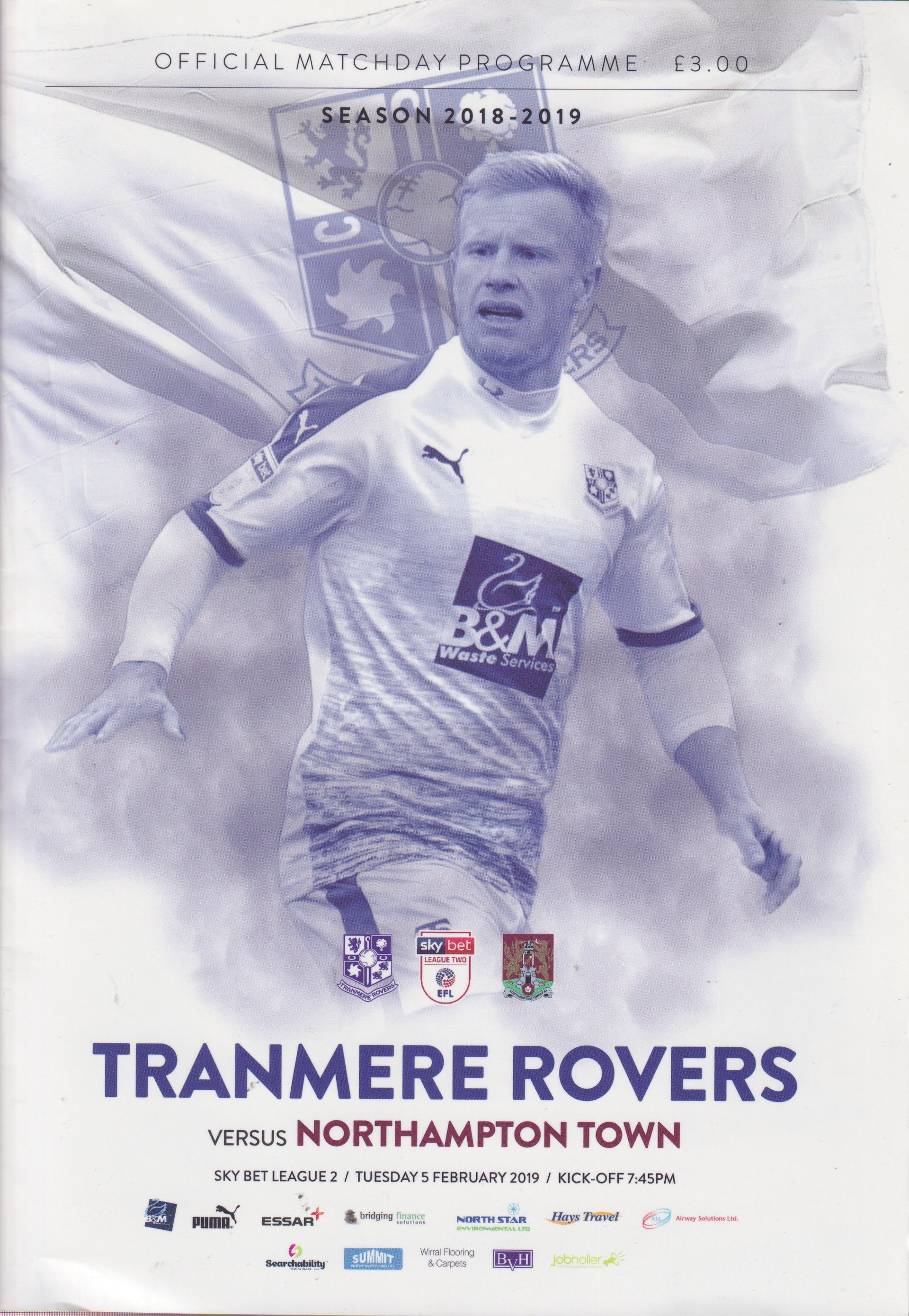 Tranmere Rovers v Northampton Town match programme